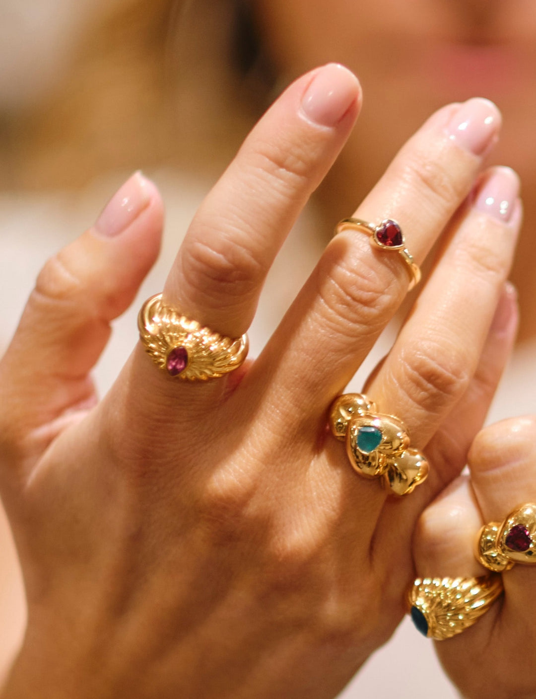 Bague Joli coeur Onyx vert