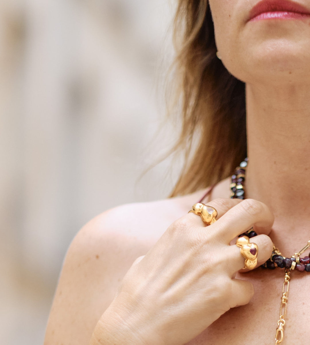 Bague Joli coeur Grenat