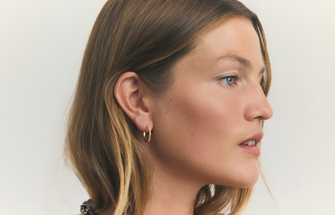 Boucles d’oreilles looping topaze blanche
