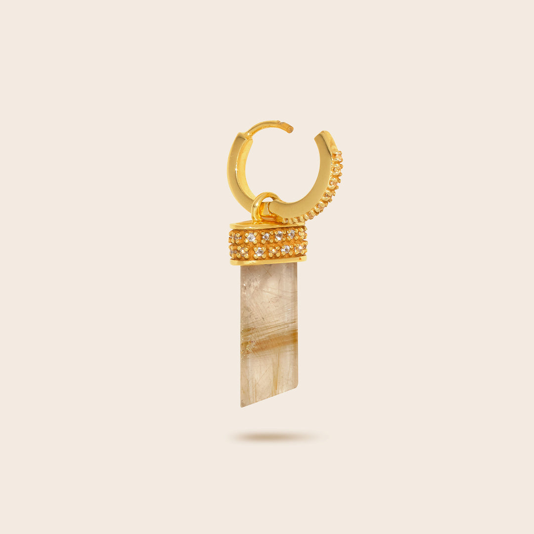 Boucle d’oreille Alexandre quartz rutile