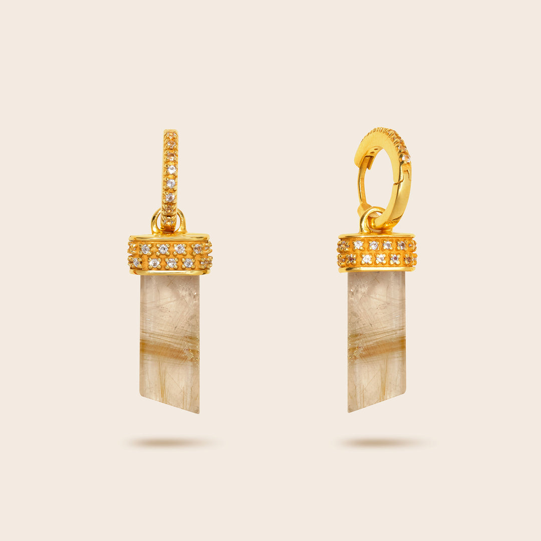 Boucle d’oreille Alexandre quartz rutile