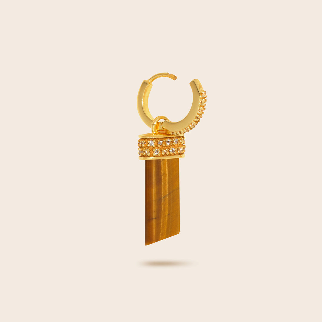 Boucle d’oreille Alexandre œil de tigre