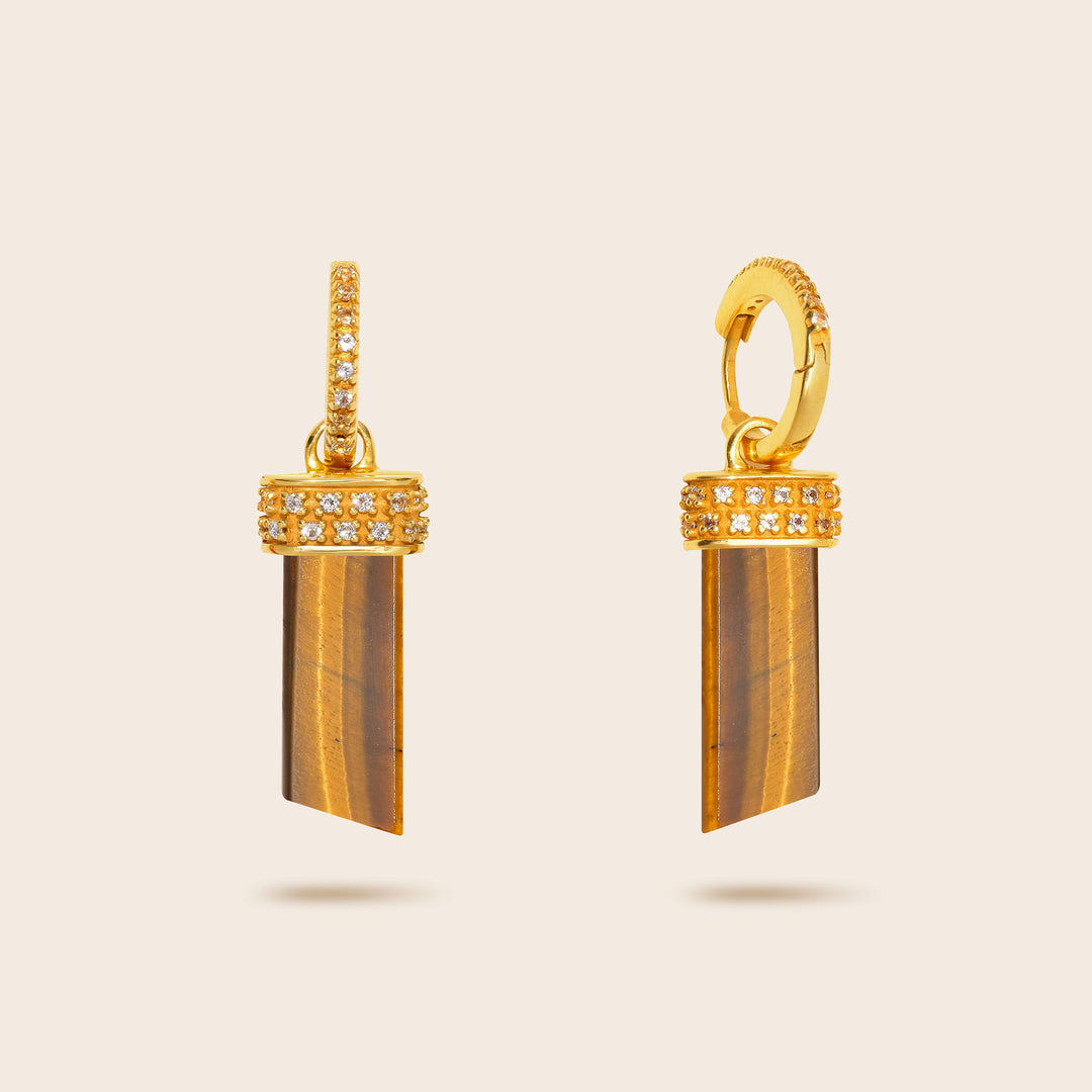 Boucle d’oreille Alexandre œil de tigre