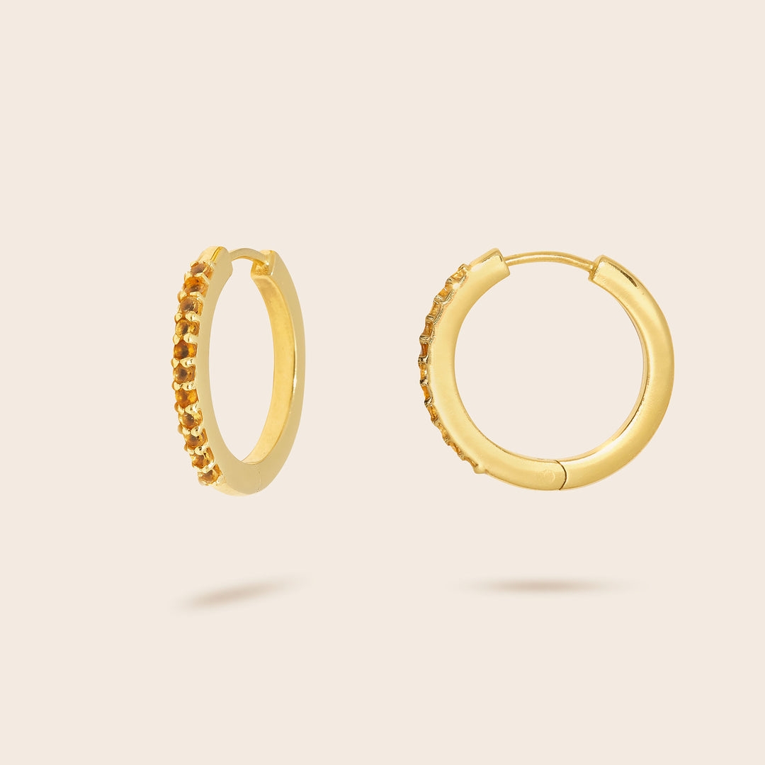 Boucles d’oreilles looping citrine