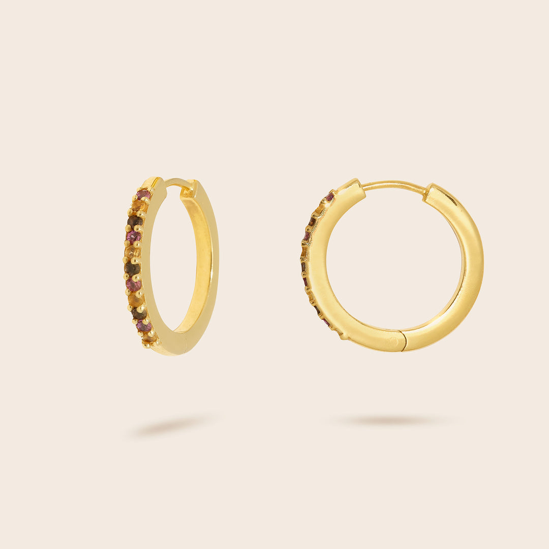 Boucles d’oreilles looping multi pierres