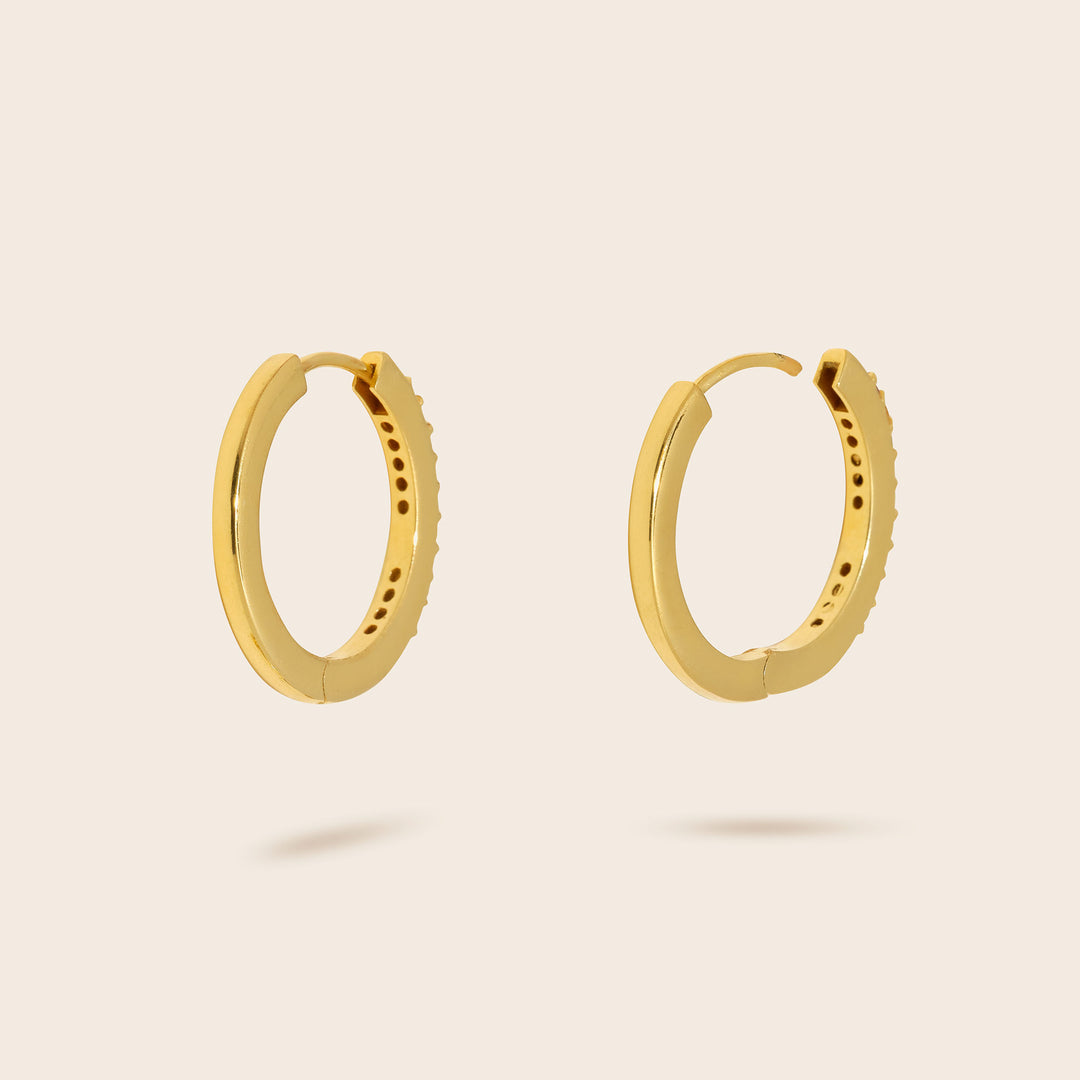 Boucles d’oreilles looping topaze blanche