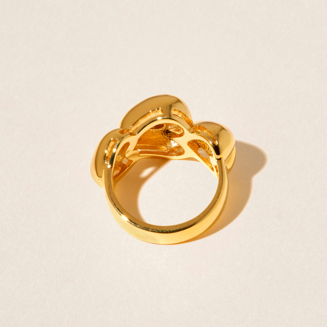Bague Joli cœur topaze blanche