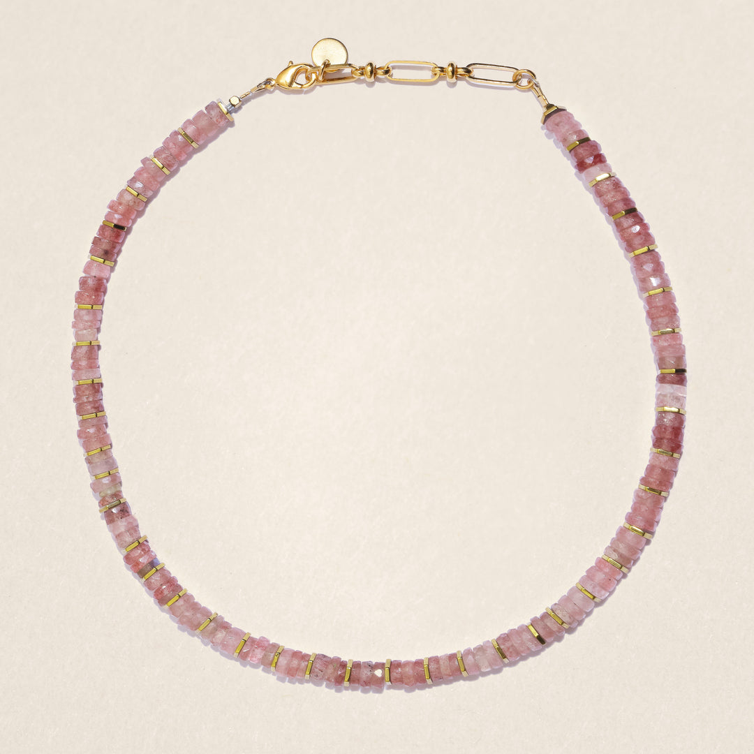 Collier Lau quartz fraise