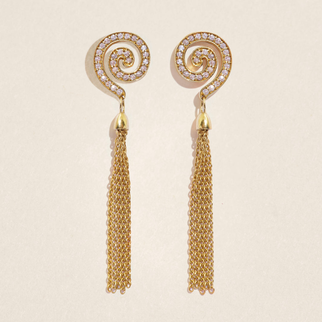 Boucles d’oreilles Spirale pompon