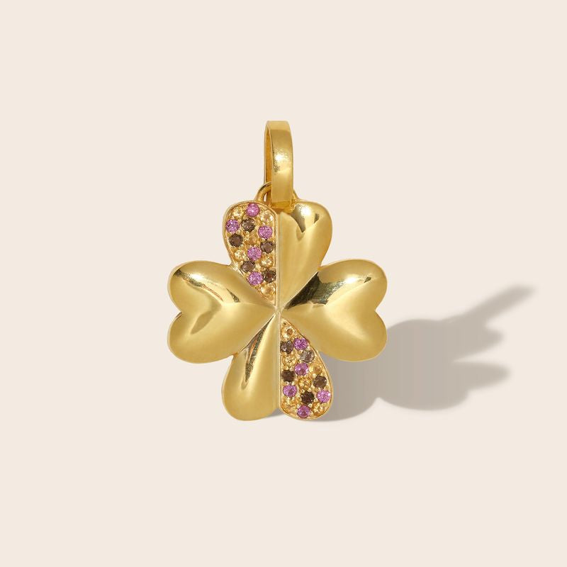 Pendentif trèfle Augura multi pierres