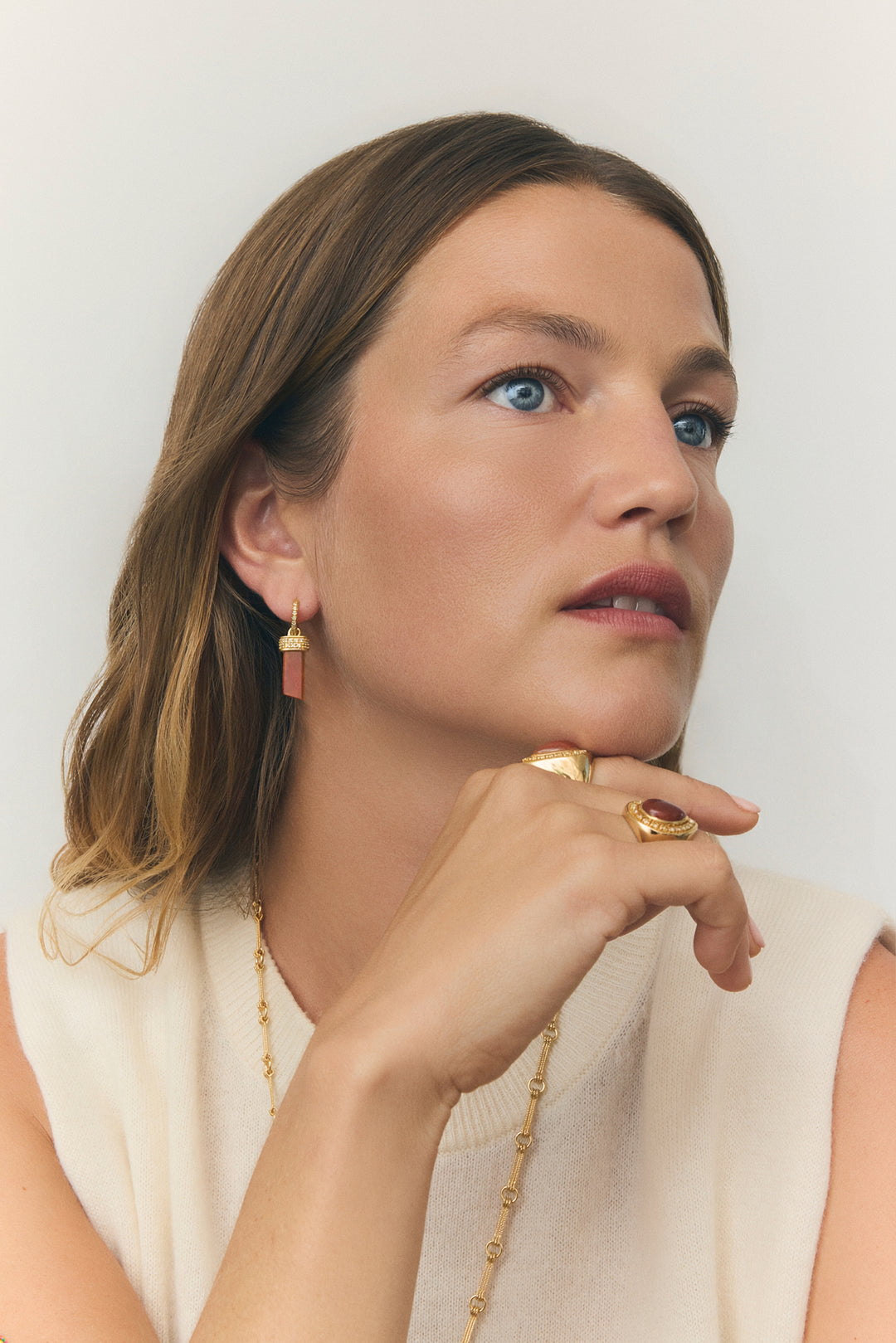 Boucle d’oreille Alexandre cornaline
