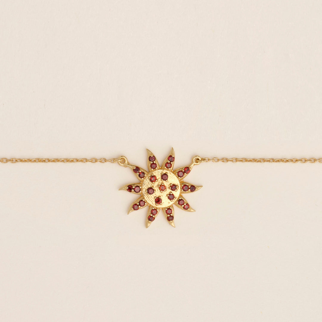 Mini Sun Garnet Necklace