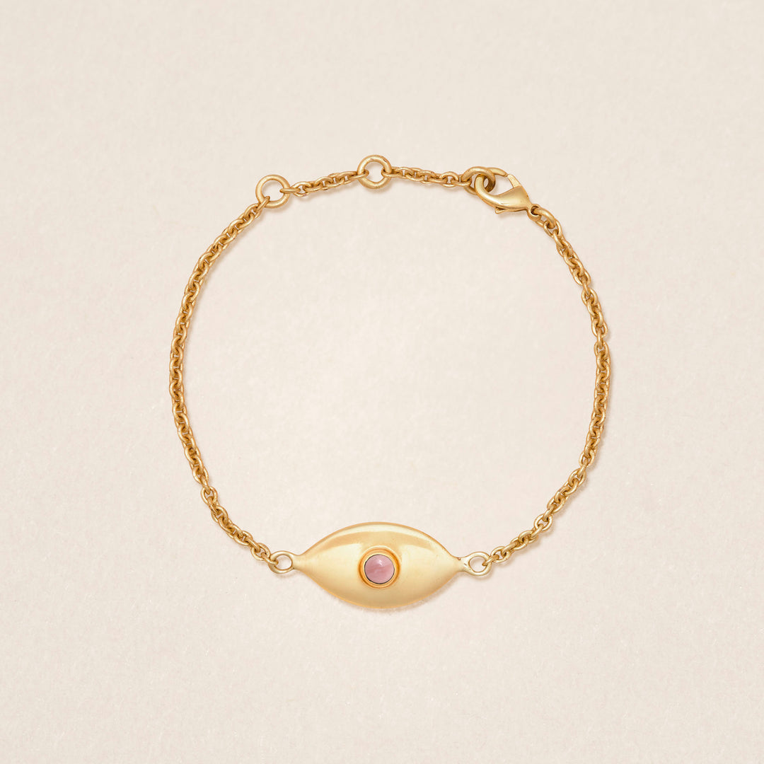 Bracelet Ochji doré Opale rose