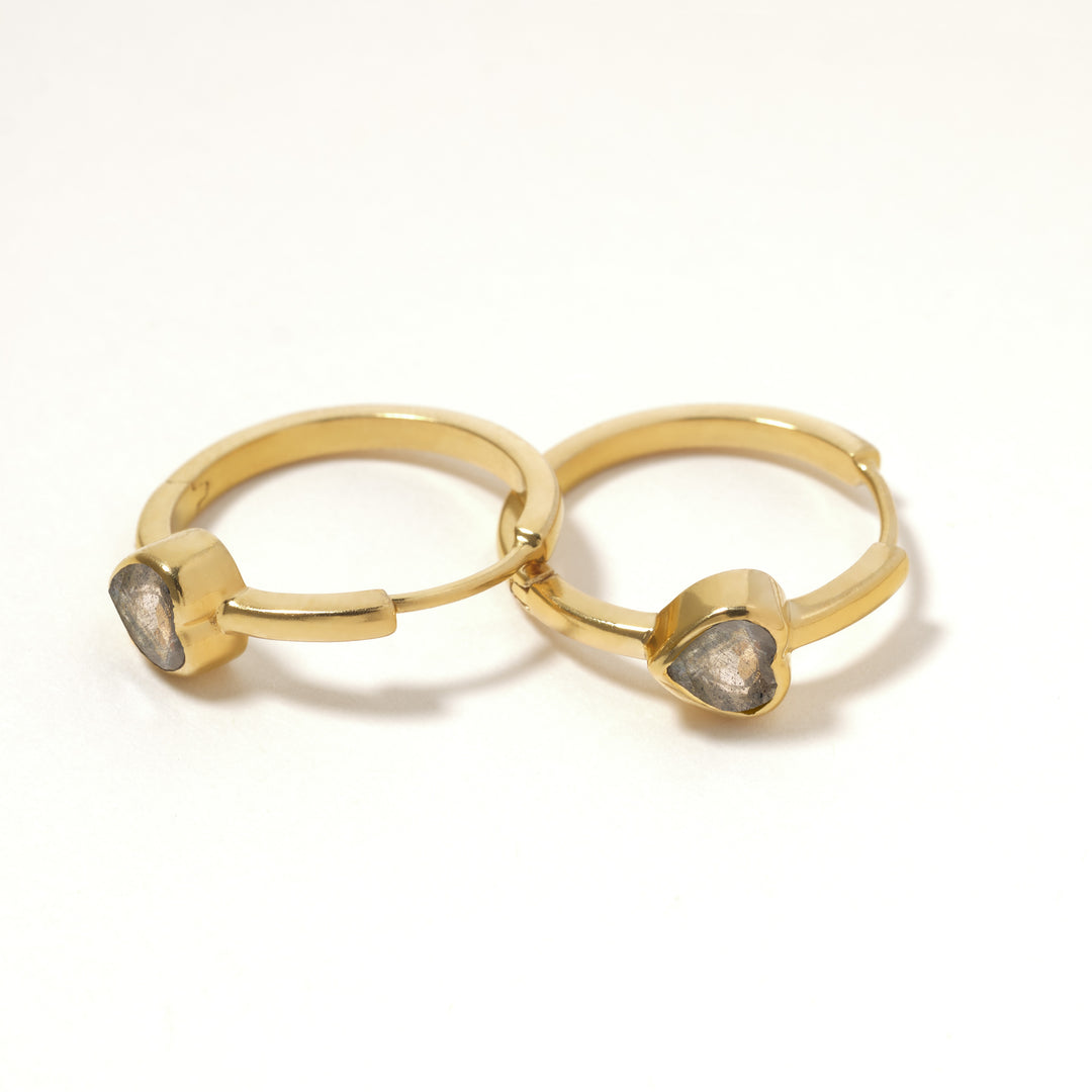 Joli coeur Labradorite hoop earrings